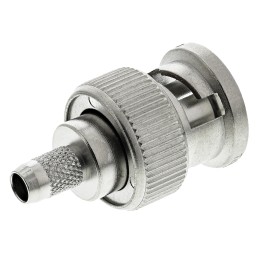 1 pcs - Telegartner, Plug Cable Mount BNC Connector, 75Ω, Crimp Termination, Straight Body