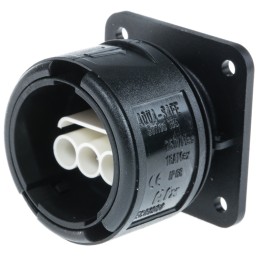 1 pcs - 3 Pole IP68 Rating Panel Mount Female IEC Connector Rated At 16A