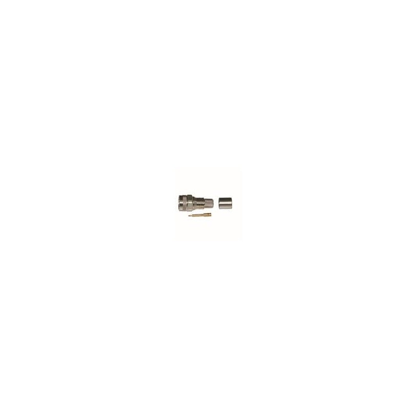 1 pcs : TC-500-NMH-X - RF Connectors / Coaxial Connectors N-Male (plug) crimp connector (solder-on pin) hex/knurl nut, no braid 