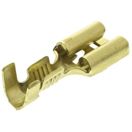 100 pcs - TE Connectivity FASTIN-FASTON .250 Uninsulated Female Spade Connector, Receptacle, 6.35 x 0.81mm Tab Size, 0.8mm² to