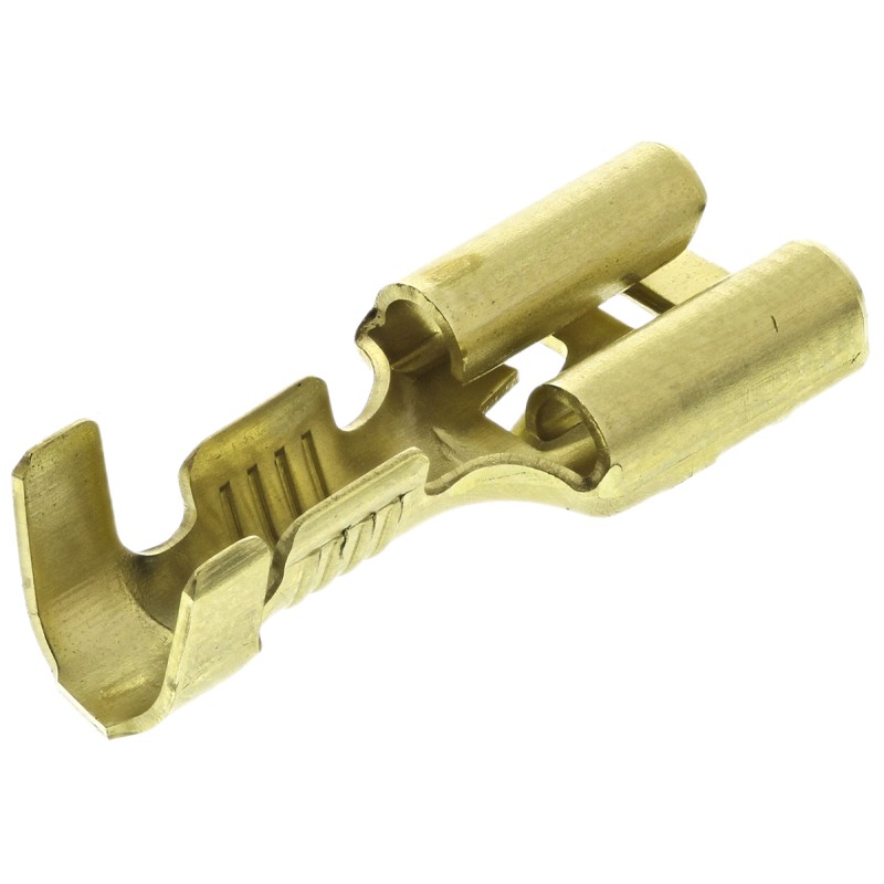 100 pcs - TE Connectivity FASTIN-FASTON .250 Uninsulated Female Spade Connector, Receptacle, 6.35 x 0.81mm Tab Size, 0.8mm² to