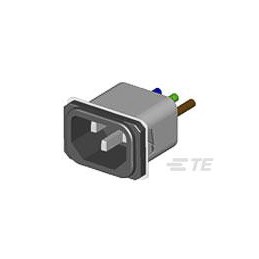 1 pcs - TE Connectivity 15A, 250 V ac Snap-In IEC Inlet Filter 15SRBS8-X, Wire Lead