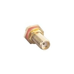 1 pcs : ADP-SMAF-SMAF-SSB-G - RF Adapters - In Series SMA Female to SMA Female, Bulkhead, Adapter, Stainless Steel, Gold Plating