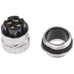 1 pcs - Binder Circular Connector, 4 Contacts, Cable Mount, M12 Connector, Plug, Male, IP67, 763 Series