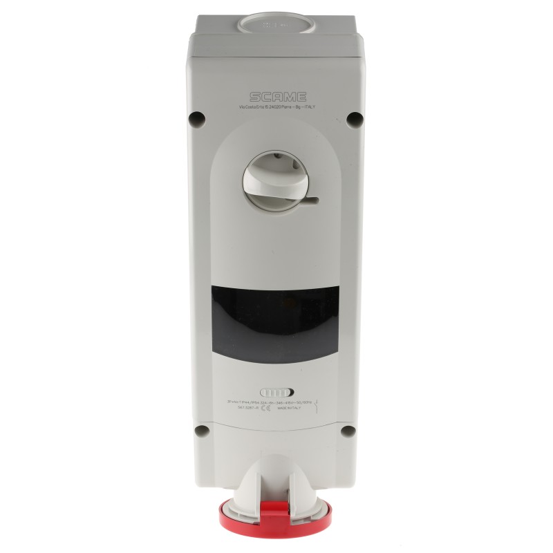 1 pcs - Scame Switchable IP44 Industrial Interlock Socket 3P+N+E, Earthing Position 6h, 32A, 400 V