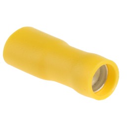 100 pcs - RS PRO Yellow Insulated Female Spade Connector, Receptacle, 6.35 x 0.8mm Tab Size, 4mm² to 6mm²
