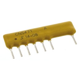2 pcs - Vishay, CNS 471 9 kΩ ±0.1% VOLT/D Resistor Array, 6 Resistors, 0.6W total, SIP, Pin