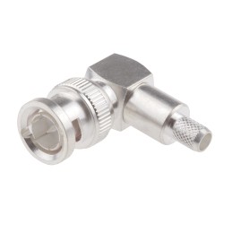 1 pcs - RS PRO, Plug Cable Mount BNC Connector, 75Ω, Crimp Termination, Right Angle Body