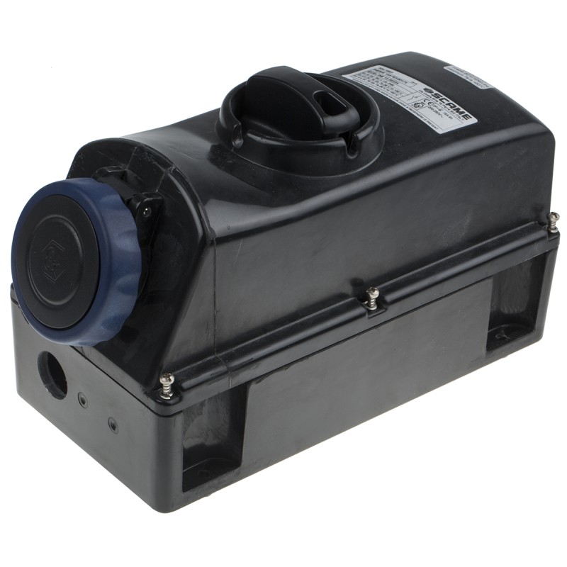 1 pcs - Scame IP66 Blue Surface Mount 2P + E Power Connector Socket ATEX, IECEx, Rated At 16A, 200 - 250 V
