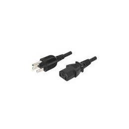 1 pcs : AC-C13 JP - Test Equipment Power Cords AC Cord Japan, IEC320-C13 for C14 inlet, 0.75MM/3 VCTF, 6', Black, RoHS