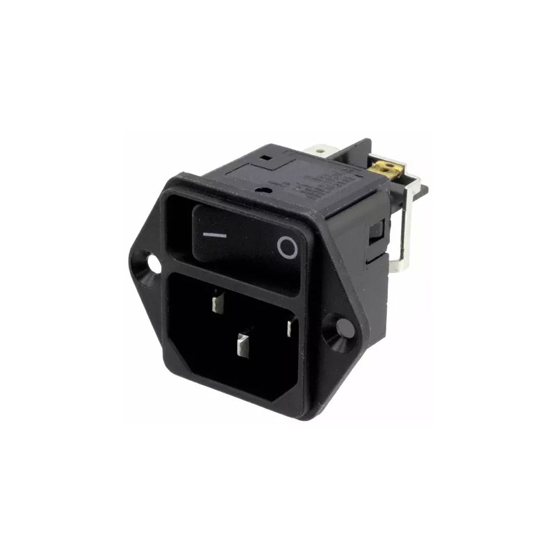 1 pcs - Schurter C14 Panel Mount IEC Connector Male, 12A, 250 V