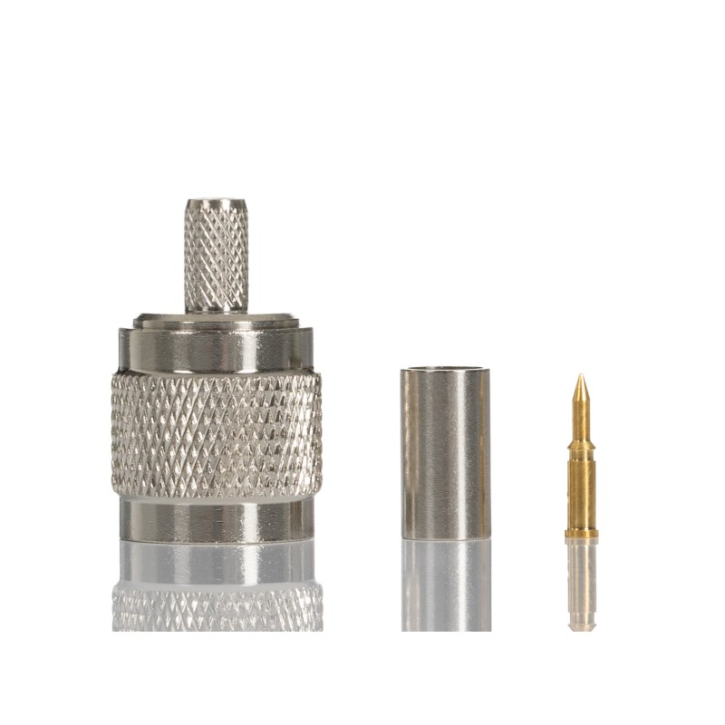 100 pcs - RS PRO, Plug Cable Mount TNC Connector, 50Ω, Crimp Termination, Straight Body