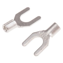 100 pcs - RS PRO Uninsulated Crimp Spade Connector, 1.5mm² to 2.5mm², 16AWG to 14AWG, M5 Stud Size