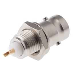 1 pcs - Radiall Straight 75Ω Panel Mount BNC Connector, jack, Nickel, Solder Termination