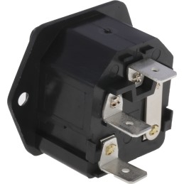 1 pcs - Bulgin C14 Panel Mount IEC Connector Male, 10A, 250 V, Fuse Size 5 x 20mm