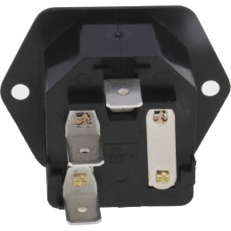 1 pcs - Bulgin C14 Panel Mount IEC Connector Male, 10A, 250 V, Fuse Size 5 x 20mm