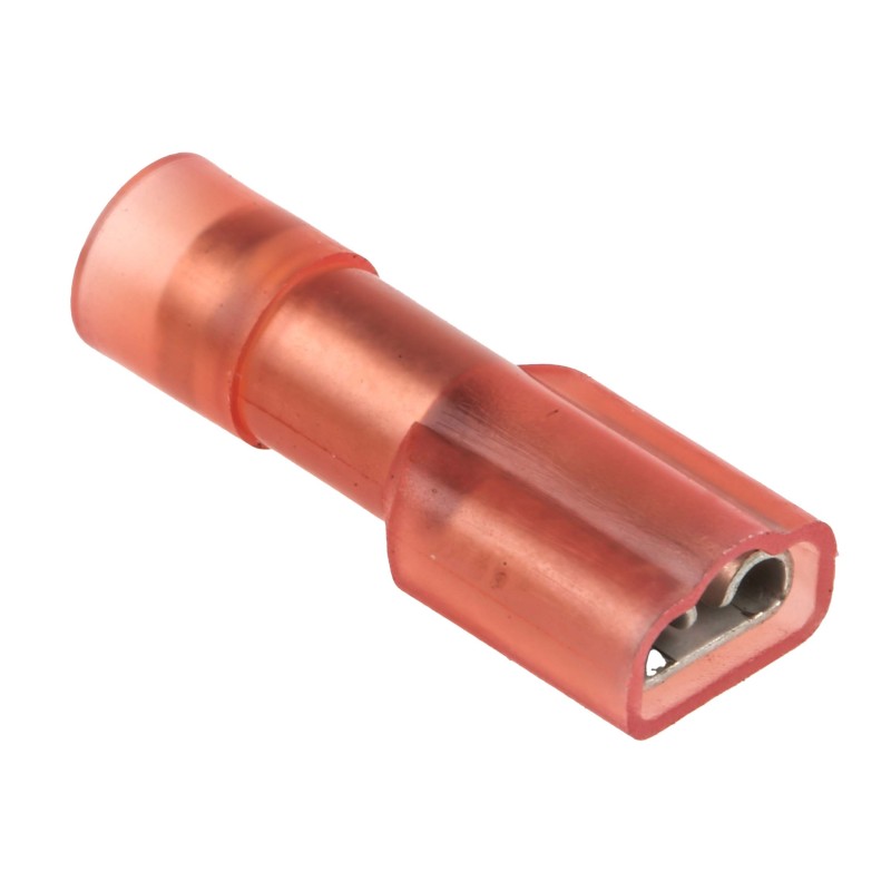 100 pcs - RS PRO Red Insulated Female Spade Connector, Receptacle, 4.75 x 0.5mm Tab Size, 0.5mm² to 1.5mm²