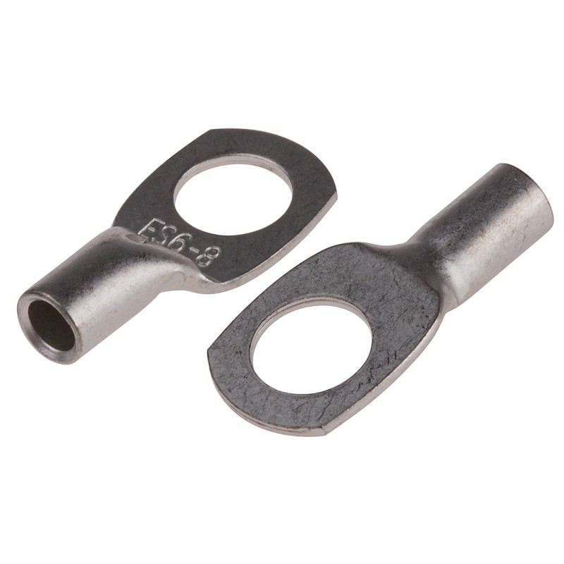 100 pcs - RS PRO Uninsulated Ring Terminal, 8mm Stud Size, 6mm² to 6mm² Wire Size