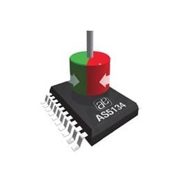 1 pcs : AS5134-ZSSM - Board Mount Hall Effect/Magnetic Sensors Rotary Positiion Sensor w/ Dig. Inter