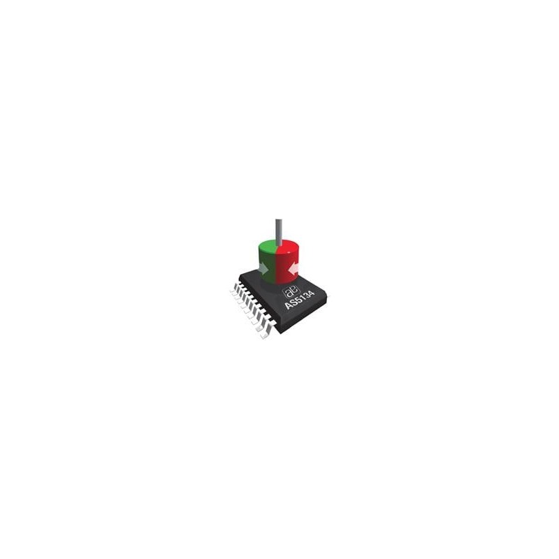 1 pcs : AS5134-ZSSM - Board Mount Hall Effect/Magnetic Sensors Rotary Positiion Sensor w/ Dig. Inter