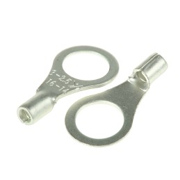 100 pcs - RS PRO Uninsulated Crimp Ring Terminal, 1.5mm² to 2.5mm², 16AWG to 14AWG, M8 Stud Size