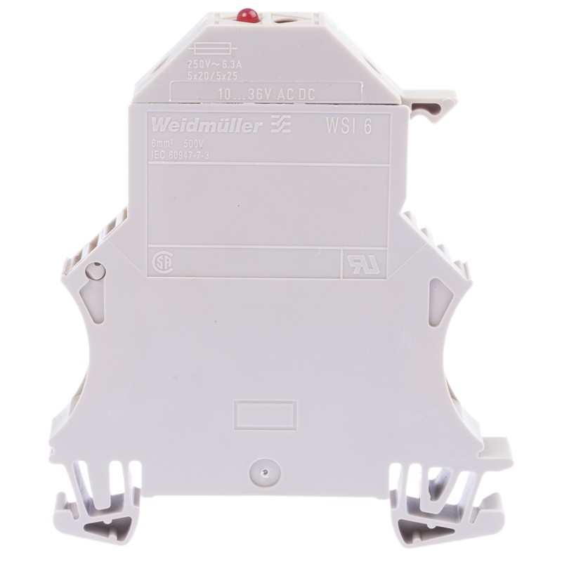 1 pcs - Weidmuller WSI Series Beige Fused DIN Rail Terminal, 2.5mm², Single-Level, Screw Termination, Fused
