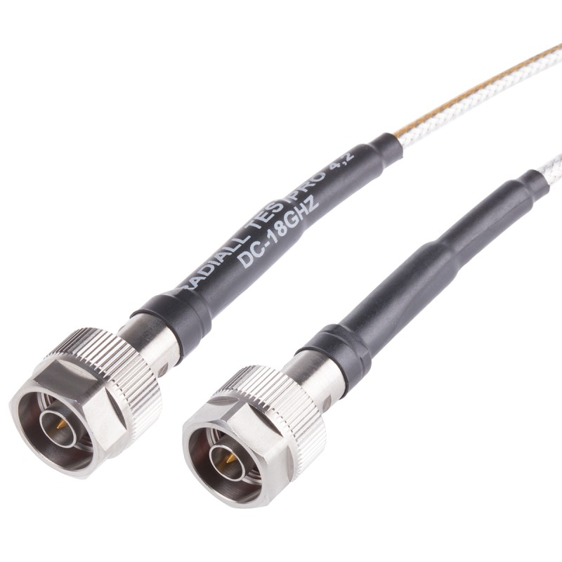 1 pcs - Radiall Male N Type to Male N Type Coaxial Cable, 1.2m, Terminated