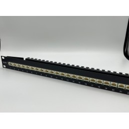 1 pcs - Telegartner Telegartner Data Series Cat6 24 Port RJ11, RJ12, RJ45 RJ Patch Panel Shielded 1U Black