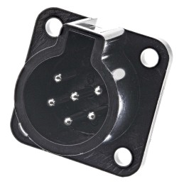 1 pcs - Hirose Circular Connector, 6 Contacts, Panel Mount, Socket, Male, RPC1 Series