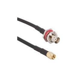 1 pcs : 095-850-246-024 - RF Cable Assemblies BNC BLKHD STRGT RG-58 Cable, 24 IN