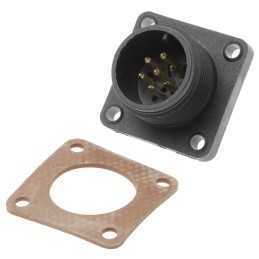 1 pcs - Hirschmann, CM 7 Way Panel Mount MIL Spec Circular Connector Plug, Socket Contacts,Shell Size 14, Screw Coupling,