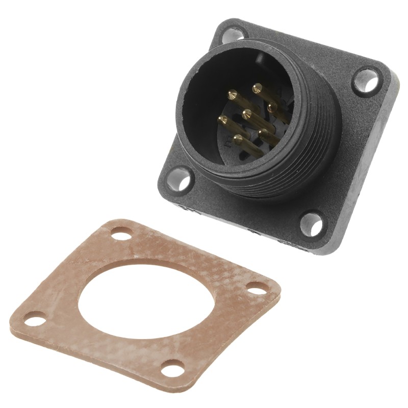 1 pcs - Hirschmann, CM 7 Way Panel Mount MIL Spec Circular Connector Plug, Socket Contacts,Shell Size 14, Screw Coupling,