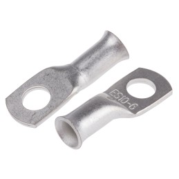 100 pcs - RS PRO Uninsulated Ring Terminal, 6mm Stud Size, 10mm² to 10mm² Wire Size