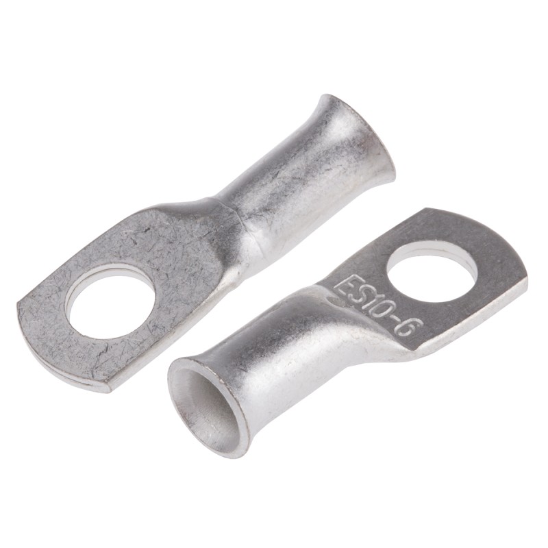 100 pcs - RS PRO Uninsulated Ring Terminal, 6mm Stud Size, 10mm² to 10mm² Wire Size