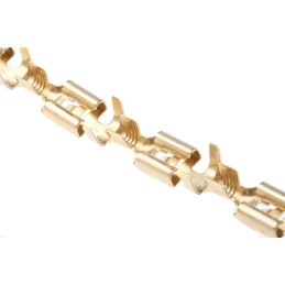 100 pcs - TE Connectivity FASTIN-FASTON 6.35 Series Female Crimp Receptacle, 6.35 x 0.81mm Tab Size, 1.3mm² to 3mm²