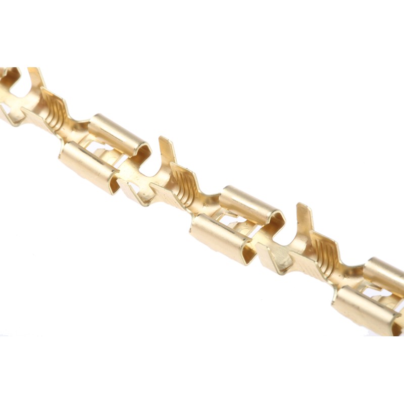 100 pcs - TE Connectivity FASTIN-FASTON 6.35 Series Female Crimp Receptacle, 6.35 x 0.81mm Tab Size, 1.3mm² to 3mm²