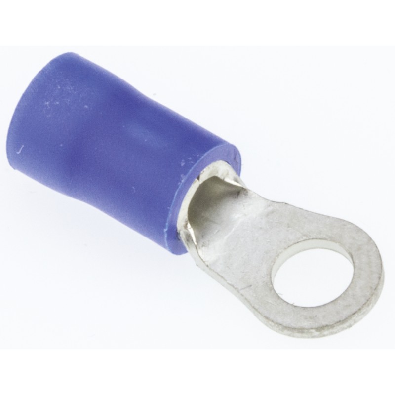 100 pcs - JST, R Insulated Ring Terminal, 3.5mm Stud Size, 1mm² to 2.6mm² Wire Size, Blue
