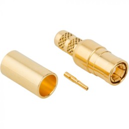 1 pcs - Amphenol RF Plug Cable Mount SMB Connector, Crimp Termination, Straight Body