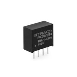 1 pcs : TBA 1-0511 - Isolated DC/DC Converters - Through Hole Encapsulated SIP-4, 1W Output 1 (Vdc): 5