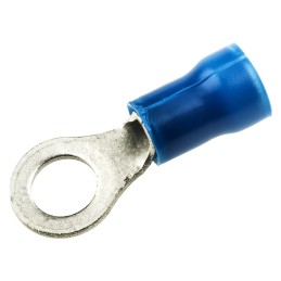 100 pcs - TE Connectivity, PLASTI-GRIP Insulated Crimp Ring Terminal, M5 Stud Size, 1mm² to 2.6mm² Wire Size, Blue