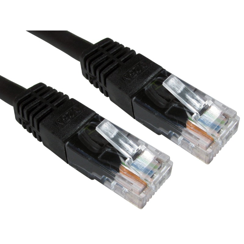 1 pcs - RS PRO Cat6 Straight Male RJ45 to Straight Male RJ45 Ethernet Cable, UTP, Black PVC Sheath, 500mm