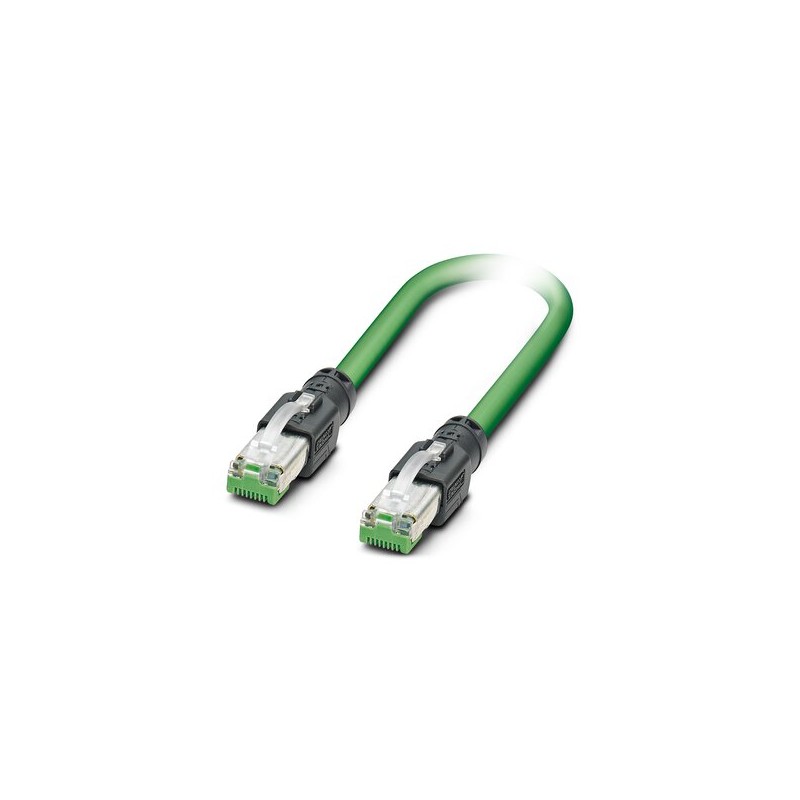 1 pcs - Phoenix Contact Cat5 Straight Male RJ45 to Straight RJ45 Ethernet Cable, Shielded, Green, 300mm