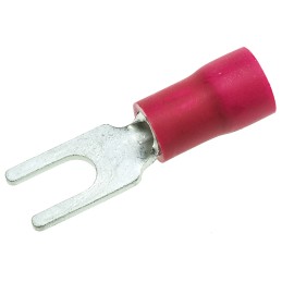100 pcs - JST, FVWS1.25 Insulated Crimp Spade Connector, 0.2mm² to 1.65mm², 22AWG to 16AWG, 3.2mm Stud Size Vinyl, Red