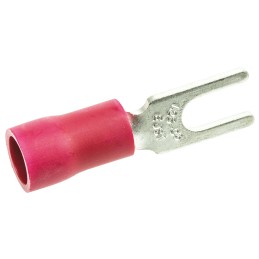 100 pcs - JST, FVWS1.25 Insulated Crimp Spade Connector, 0.2mm² to 1.65mm², 22AWG to 16AWG, 3.2mm Stud Size Vinyl, Red