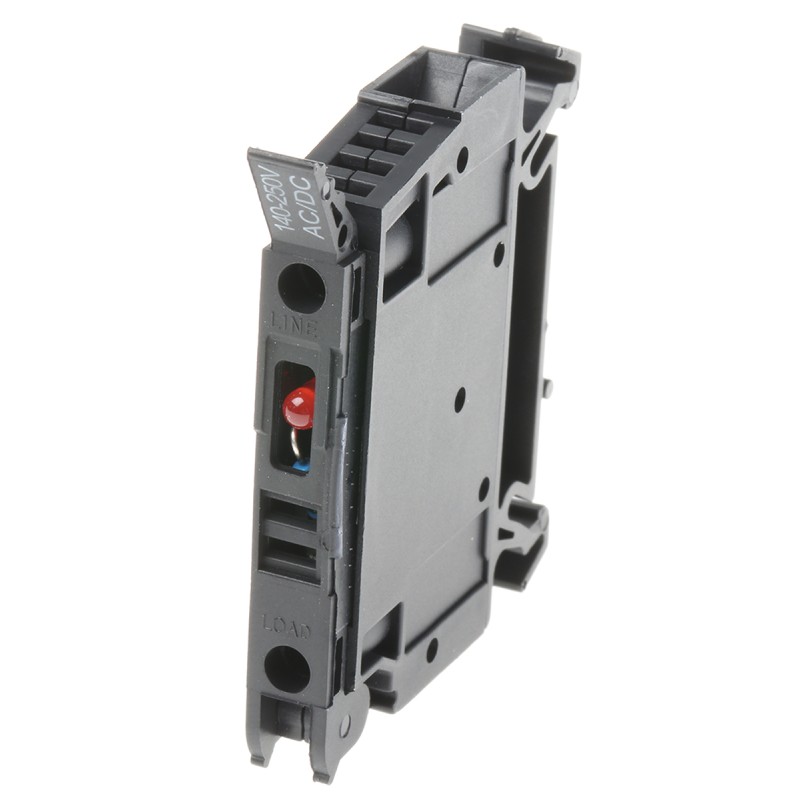 1 pcs - Weidmuller W Series Black Fused DIN Rail Terminal, 4mm², Single-Level, Screw Termination, Fused