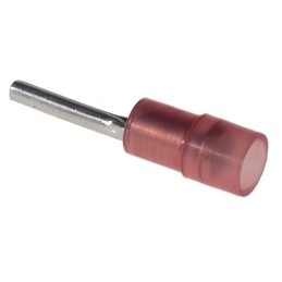 100 pcs - RS PRO Insulated, Tin Crimp Pin Connector, 0.5mm² to 1.5mm², 22AWG to 16AWG, 1.9mm Pin Diameter, 12mm Pin Length, Red