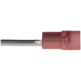 100 pcs - RS PRO Insulated, Tin Crimp Pin Connector, 0.5mm² to 1.5mm², 22AWG to 16AWG, 1.9mm Pin Diameter, 12mm Pin Length, Red