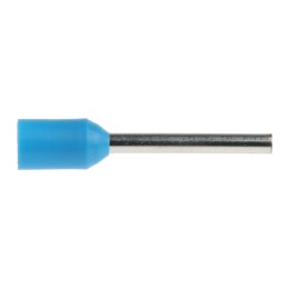 100 pcs - RS PRO Insulated Crimp Bootlace Ferrule, 12mm Pin Length, 1.5mm Pin Diameter, 0.75mm² Wire Size, Blue