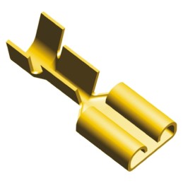 100 pcs - TE Connectivity FASTON .250 Uninsulated Female Spade Connector, Receptacle, 6.35 x 0.81mm Tab Size, 1mm² to 2.5mm²