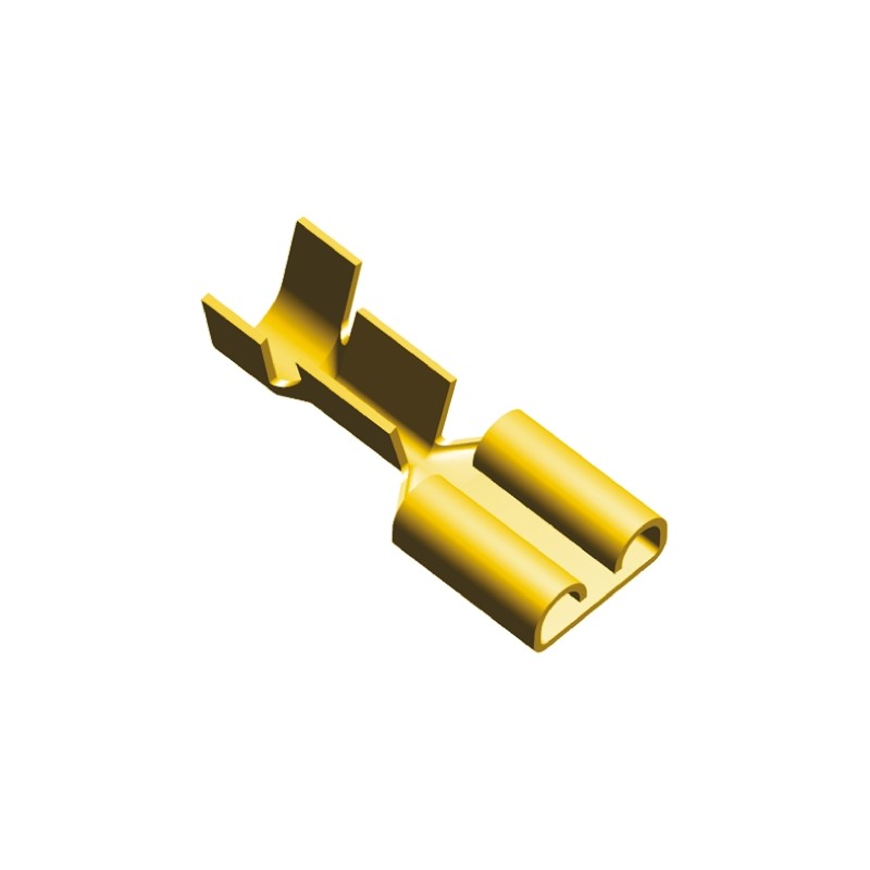 100 pcs - TE Connectivity FASTON .250 Uninsulated Female Spade Connector, Receptacle, 6.35 x 0.81mm Tab Size, 1mm² to 2.5mm²